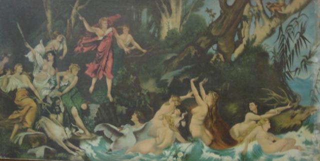 Appraisal: KISH A Oil on Canvas of an Allegorical Scene Signed