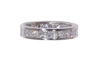 Appraisal: Diamond and platinum eternity band Diamond and platinum eternity band