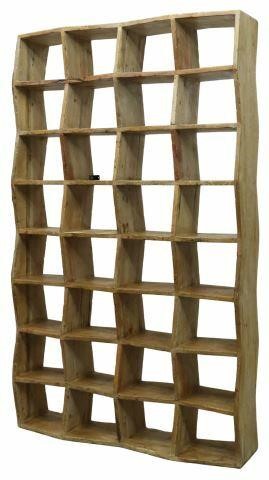 Appraisal: Rustic pine etagere shelving unit late th c with thirty-two