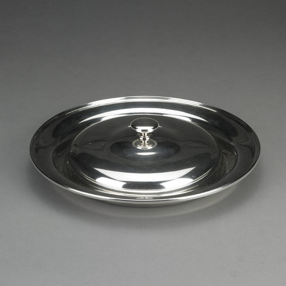 Appraisal: Canadian Silver Circular Chop Dish and Cover Henry Birks Sons