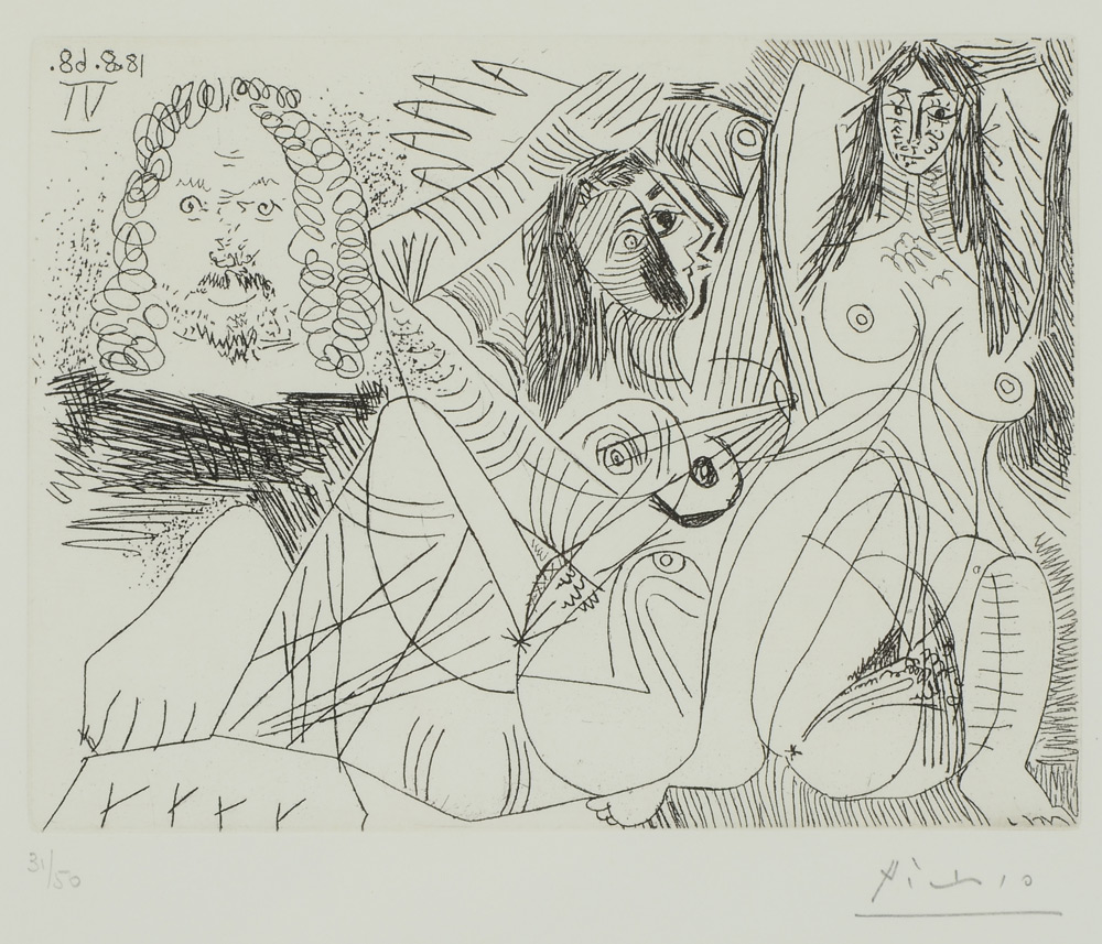 Appraisal: PICASSO Pablo Spanish - ''Homme Rembranesque et Deux Femmes Nues''