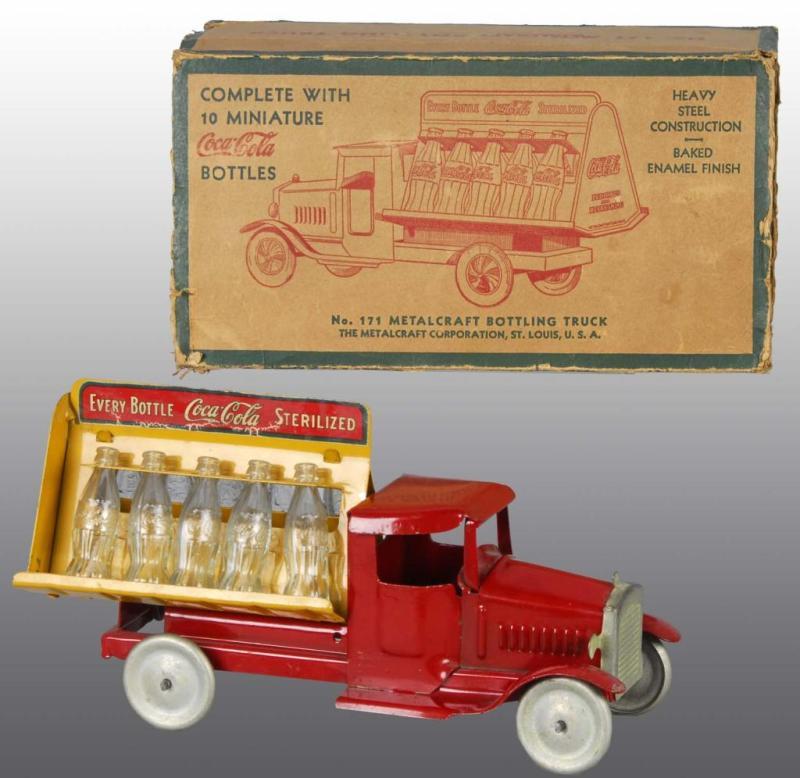 Appraisal: Pressed Steel Metalcraft Coca-Cola Truck Toy Description American Non-rubber tires