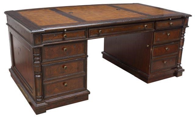 Appraisal: Executive mahogany partners desk attributed to Hekman Furniture Havana collection