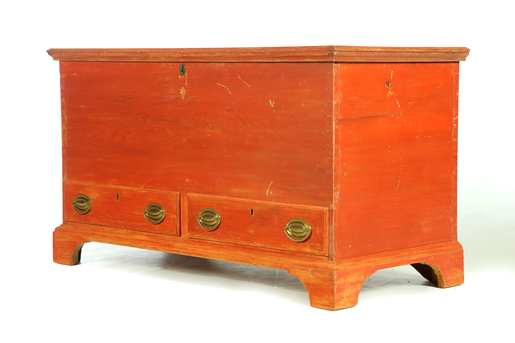 Appraisal: BLANKET CHEST American mid th century pine Dovetailed case with