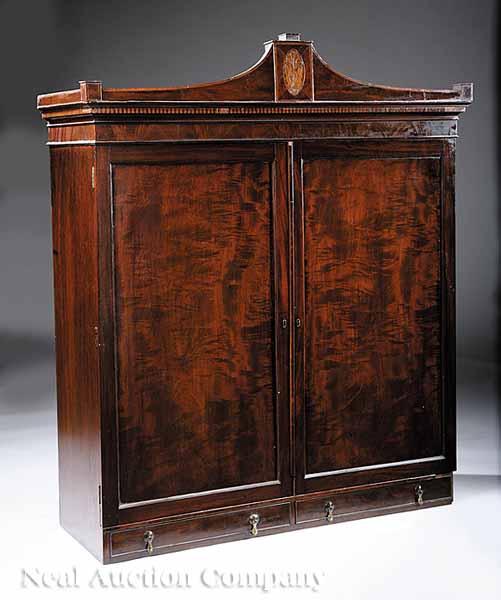 Appraisal: A Charleston Federal Inlaid Mahogany Bookcase Top late th c