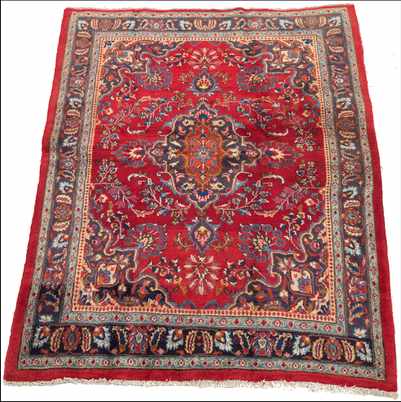 Appraisal: A Kashan Carpet Soft wool on cotton weft small medallion