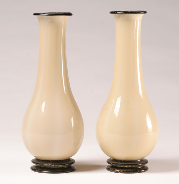 Appraisal: Venini attributed to Tommaso Buzzi Lattimo pair Art Deco vases