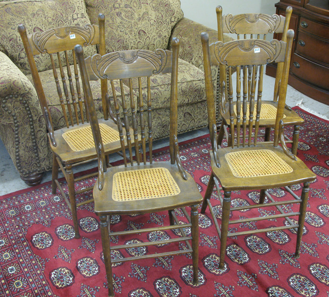 Appraisal: A SET OF FOUR ANTIQUE DINING CHAIRS American c with