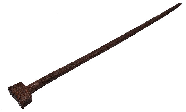 Appraisal: A FRENCH POLYNESIA AUSTRAL ISLANDS FINELY CARVED STAFF OR WALKING