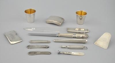 Appraisal: A Collection of Gentleman's Silver Desk Articles Consisting of two