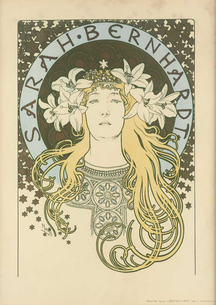 Appraisal: ALPHONSE MUCHA - SARAH BERNHARDT LA PLUME x inches x