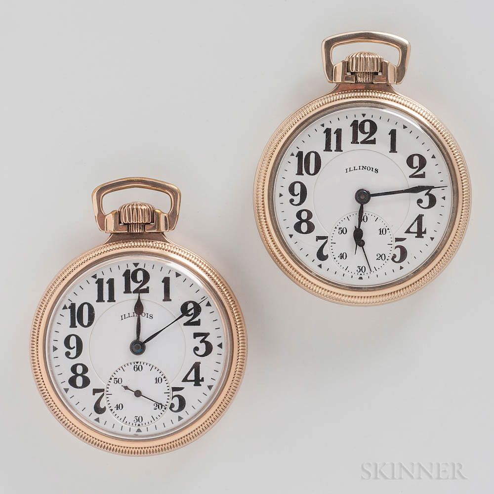 Appraisal: Two Illinois Bunn Special Open-face Watches Two Illinois Bunn Special