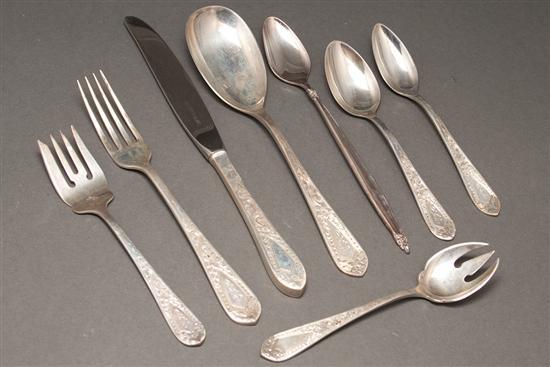 Appraisal: American silver -piece partial flatware service in the Betsy Patterson