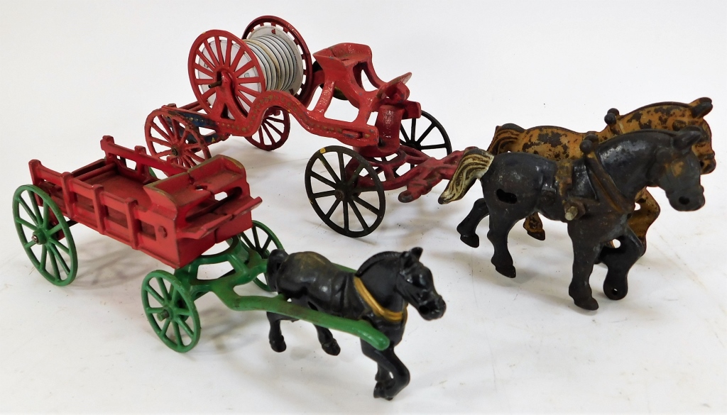 Appraisal: ATTR KENTON CAST IRON CARRIAGE AND FIRE TRUCK United States