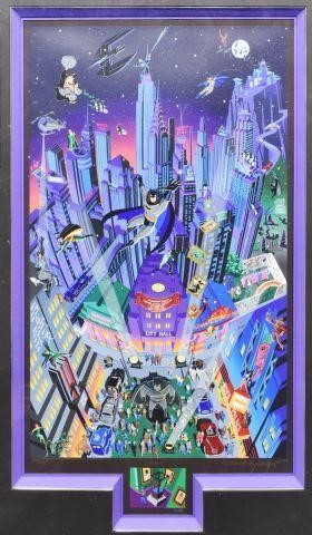 Appraisal: Large framed limited-edition serigraph remarque Batman pencil signed Melanie Taylor