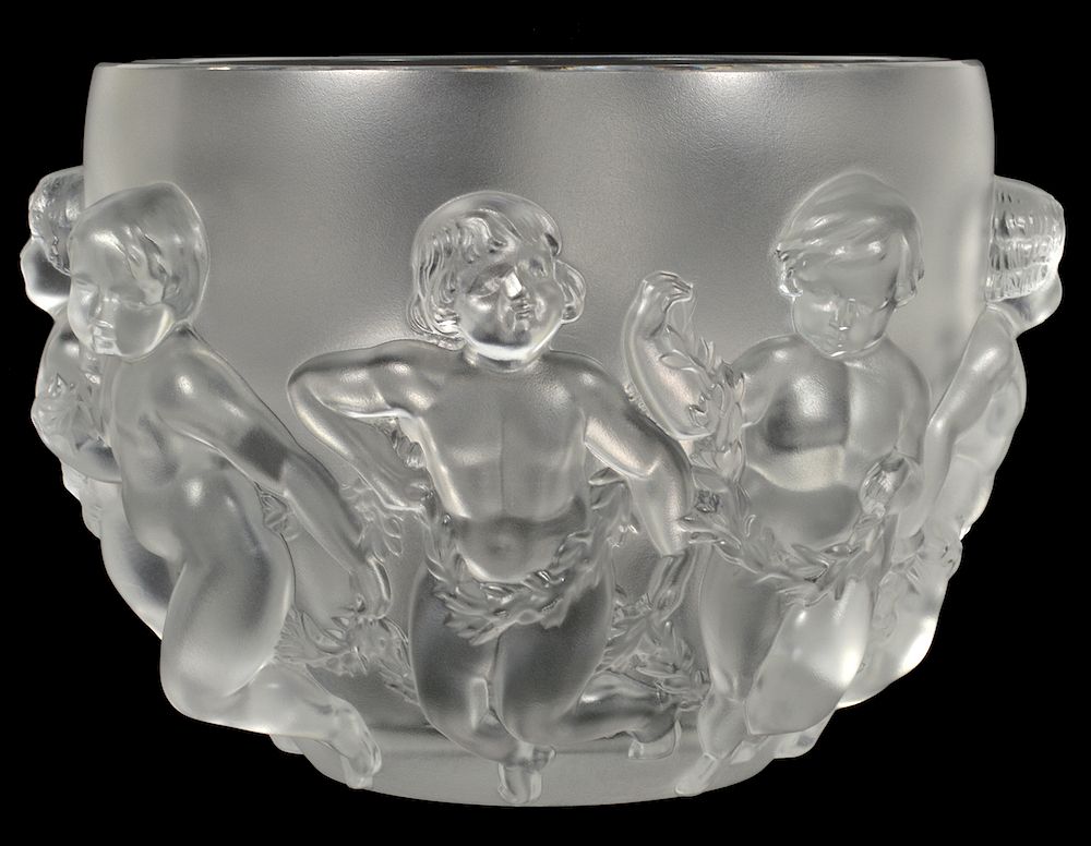 Appraisal: Lalique French Crystal 'Luxembourg' Bowl Vase Lalique France large frosted