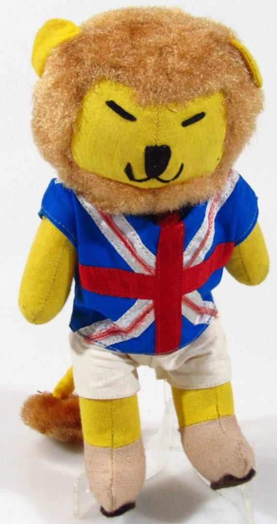 Appraisal: World Cup Willie Lion Teddy bear with articulated tail wearing