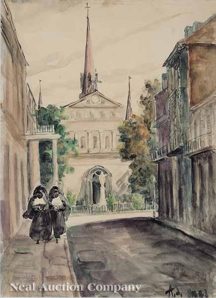 Appraisal: Amy Jackson American New Orleans - Back Courtyard of St