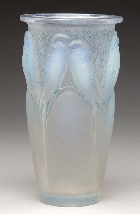 Appraisal: R LALIQUE CEYLON VASE Exceptional R Lalique vase is surrounded