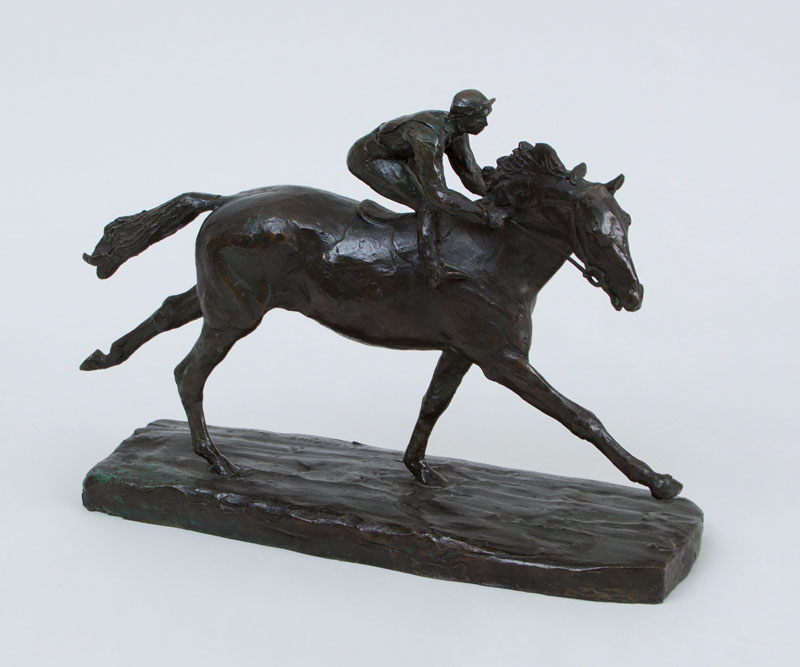 Appraisal: JOHN RATTENBURY SKEAPING - RACE HORSE AND JOCKEY Bronze inscribed