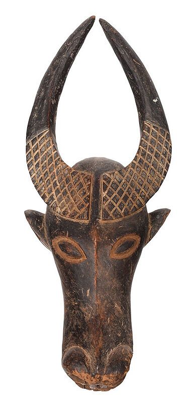 Appraisal: West African Carved Wood Bush Cow Mask Cameroonian Western Grassfields