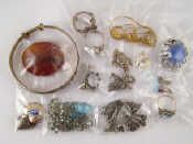 Appraisal: A quantity of white metal tests silver and costume jewellery