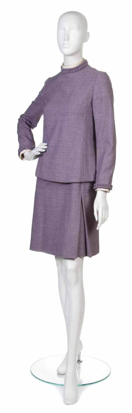 Appraisal: A George Halley Purple Wool Skirt Suit with skirt top