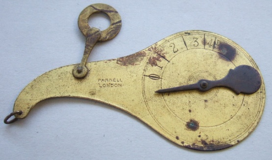 Appraisal: A gilt brass postal scale th century stamped 'PARNELL' cm