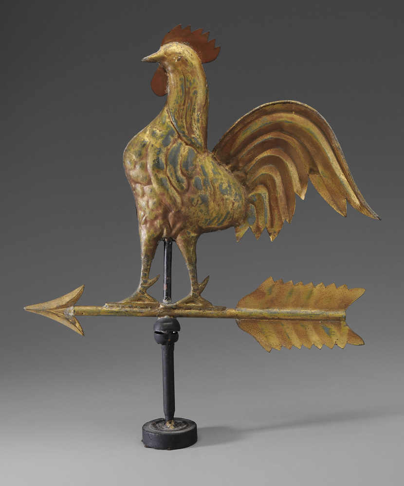 Appraisal: Rooster Weathervane American late th century copper with molded body