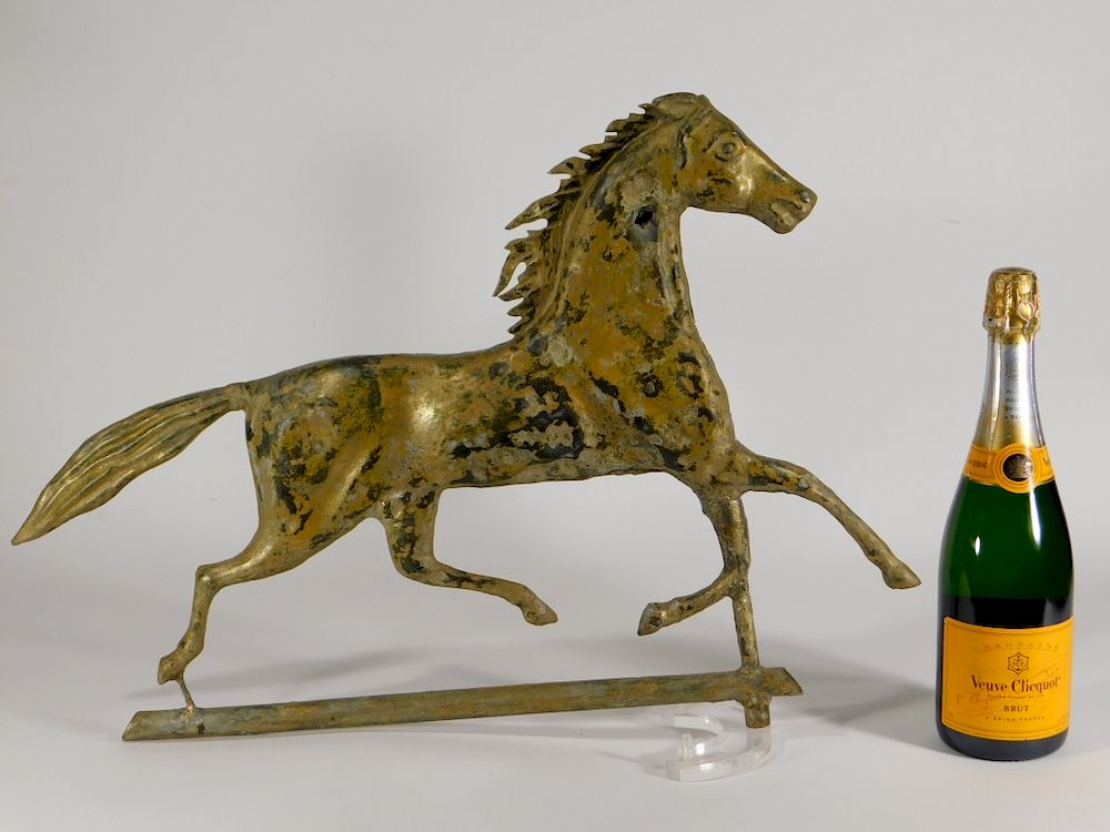 Appraisal: American Ethan Allen Gilt Copper Horse Weathervane United States Late