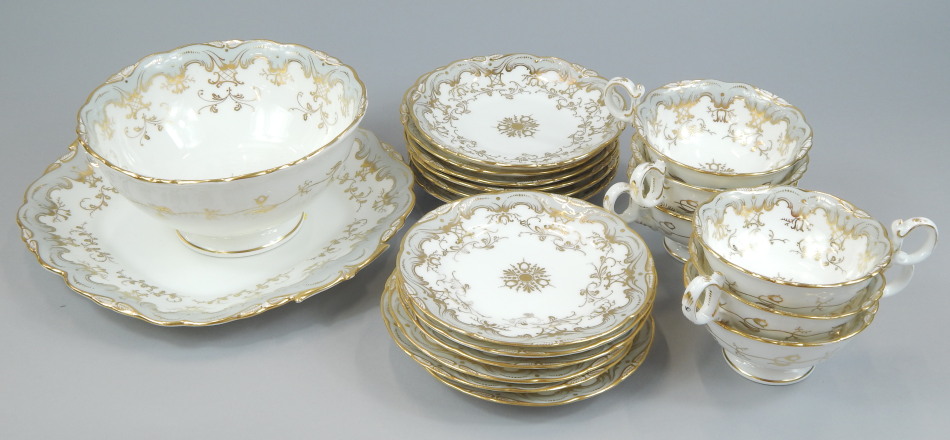 Appraisal: A late th early thC Coalport porcelain part tea service