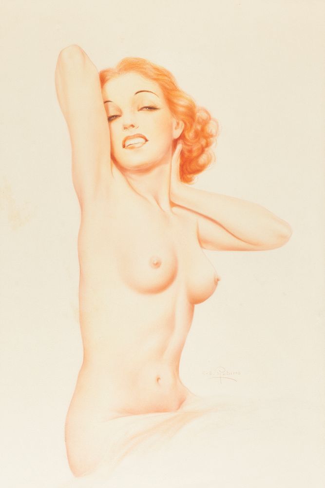 Appraisal: Charles Rubino Female Nude Pastel Drawing Charles E Rubino American