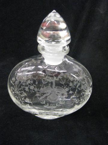 Appraisal: Heisey Orchid Etched Crystal Cologne or decanter tall diameter excellent