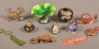 Appraisal: Ten Pieces of Various Enamel and Cloisonn Largest l