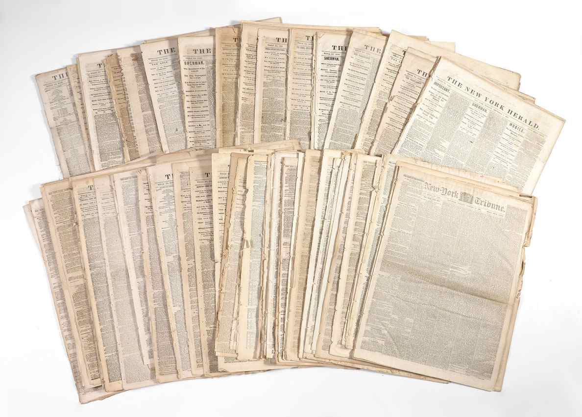 Appraisal: COLLECTION OF NEW YORK CIVIL WAR ERA NEWSPAPERS Newspapers include