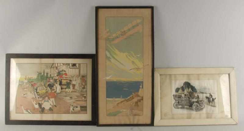 Appraisal: Lot of Framed Vehicle Related Prints Description Circa Includes one