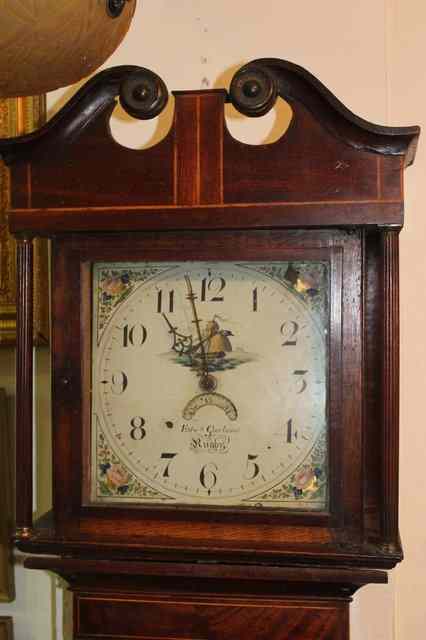 Appraisal: A TH CENTURY OAK LONGCASE CLOCK the case with crossbanded