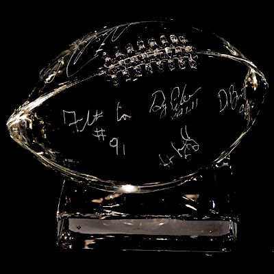 Appraisal: Will Dexter Taylor Backes - Glass Football Signed by Super