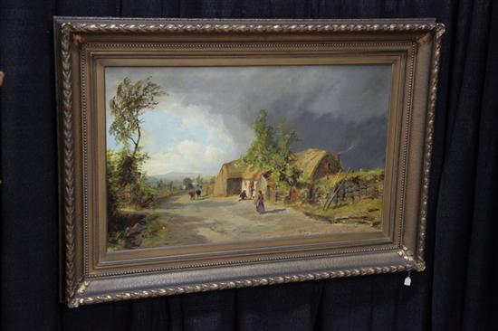 Appraisal: OIL ON CANVAS PAINTING Very finley worked painting depicting figures