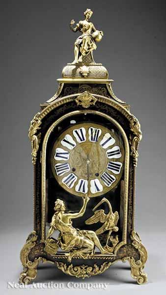 Appraisal: A Napoleon III Gilt Bronze-Mounted Boullework Mantel Clock th c