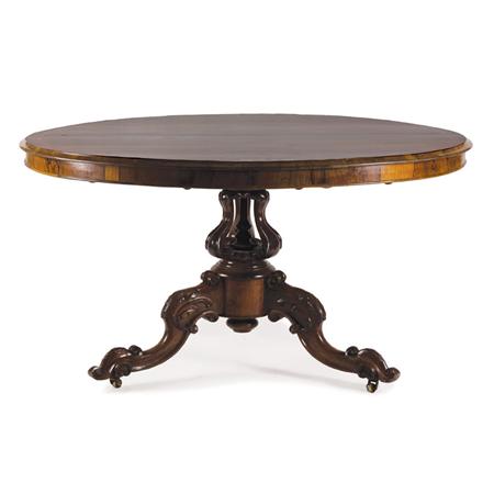 Appraisal: Victorian Satinwood Banded Rosewood and Mahogany Center Table Estimate -