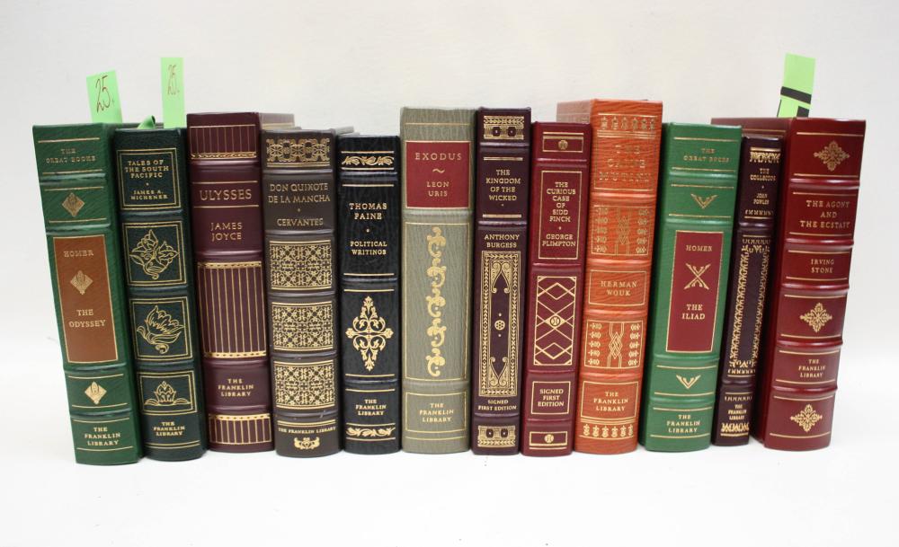 Appraisal: FOURTEEN FRANKLIN LIBRARY LEATHER BOUND BOOKS assorted titles all gilt