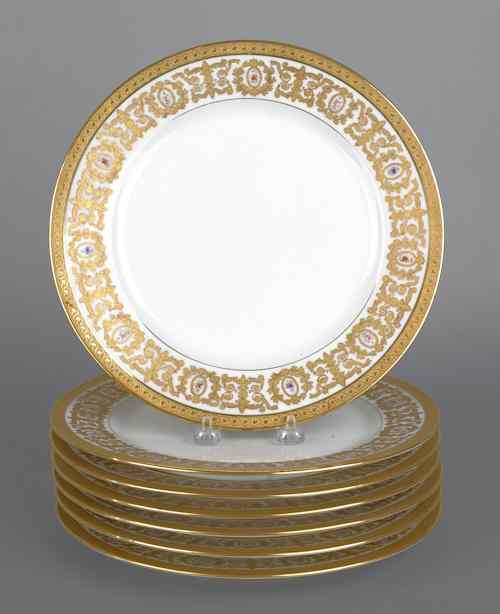 Appraisal: Set of seven Wm Guerin Co Limoges porcelain cabinet plates