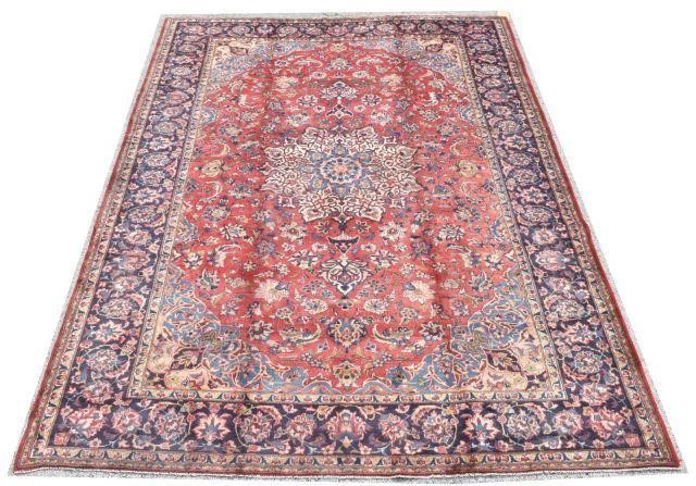 Appraisal: Hand-tied Persian Isfahan rug approx ' l ' w