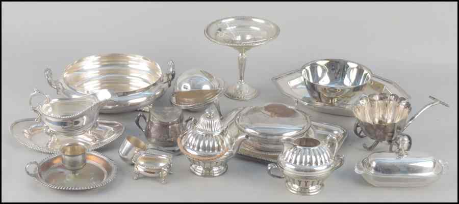 Appraisal: GROUP OF STERLING SILVER AND SILVERPLATE TABLE ARTICLES Comprising a