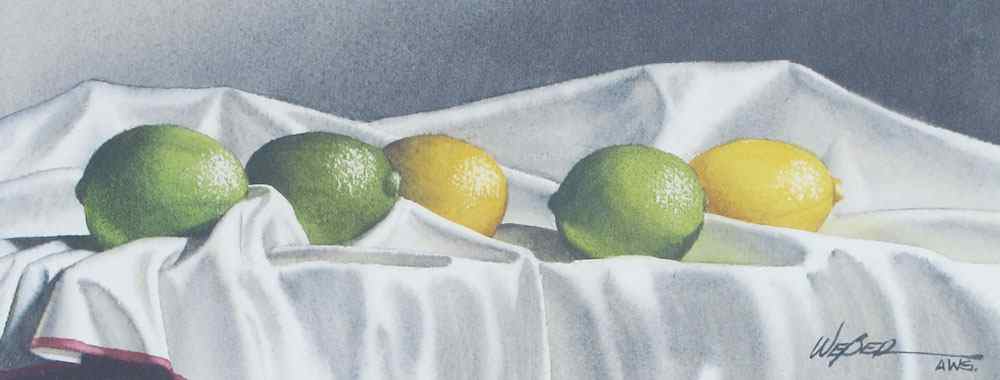 Appraisal: WEBER Michael American th C ''Lemons And Limes'' Watercolor sight