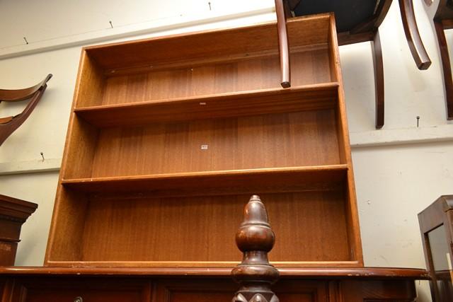 Appraisal: A TEAK BOOKCASE AND A 'S PINBOARD A TEAK BOOKCASE