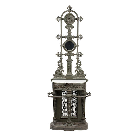 Appraisal: a Victorian cast iron hall stand The registration kite mark