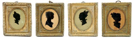 Appraisal: A Collection of Four Silhouettes each depicting a lady's bust