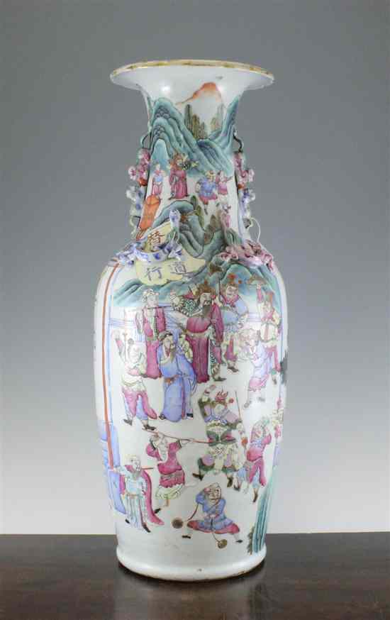 Appraisal: A large Chinese Canton decorated famille rose vase late th